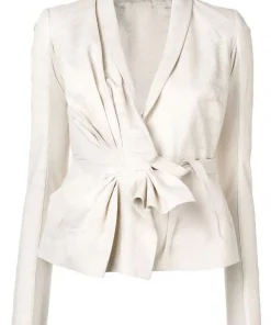 Rick Owens 11 MILK Veste à Détails Plissés Femme