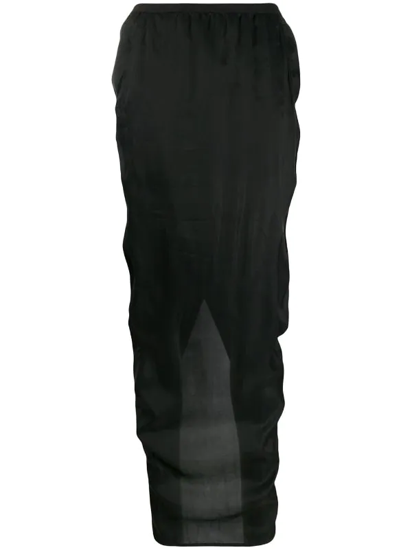 Rick Owens Jupe Longue Drapée BLACK 3 Rick Owens Jupe Longue Drapée BLACK