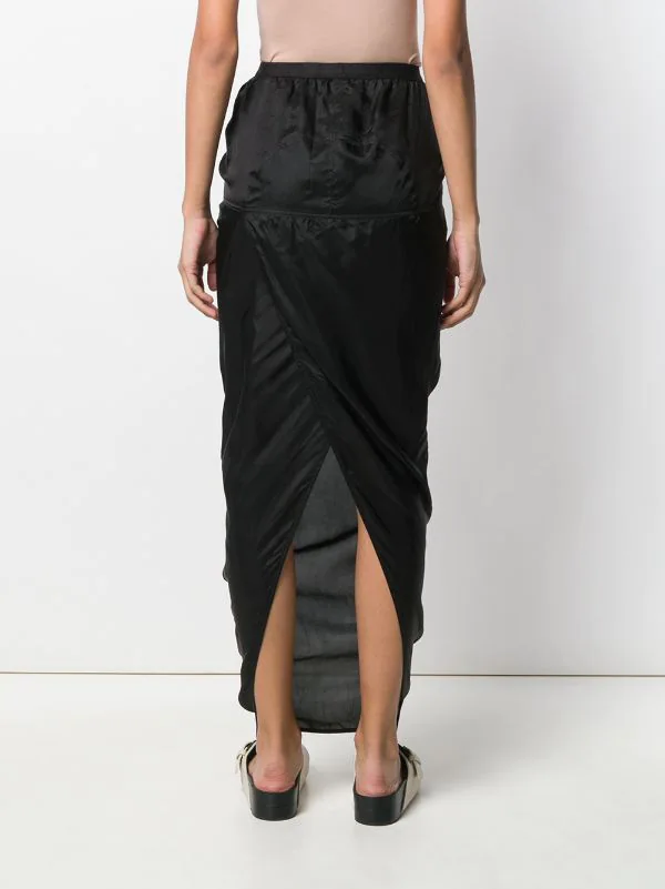Rick Owens Jupe Longue Drapée BLACK 6 Rick Owens Jupe Longue Drapée BLACK – Image 4