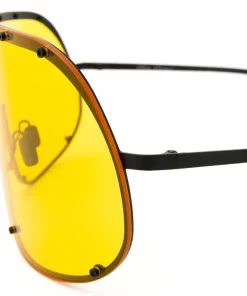 Rick Owens Lunettes De Soleil Ros Mask BLACK/YELLOW -Rick Owens Soldes 14082709 18538397 600