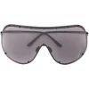 Rick Owens 0909 BLACK/BLACK Lunettes De Soleil Larry Shield Femme -Rick Owens Soldes 14102598 18562001 600