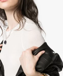 Rick Owens 110 CHALK WHITE T-shirt Nervuré à Manches Longues Femme -Rick Owens Soldes 14183344 24102929 600