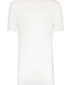 Rick Owens 110 CHALK WHITE T-shirt à Design Long Homme