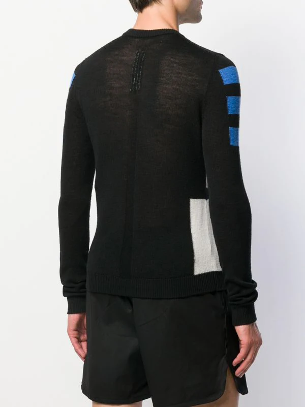 Rick Owens Pull Ajusté Classique 96348 BLACK/BLUE/DUST/PEARL 6 Rick Owens Pull Ajusté Classique 96348 BLACK/BLUE/DUST/PEARL – Image 4