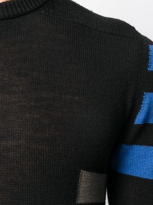 Rick Owens Pull Ajusté Classique 96348 BLACK/BLUE/DUST/PEARL 7 Rick Owens Pull Ajusté Classique 96348 BLACK/BLUE/DUST/PEARL – Image 5