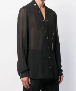 Rick Owens 09 BLACK Chemise Transparente à Boutons Pression Men Home -Rick Owens Soldes 14206727 20099077 600
