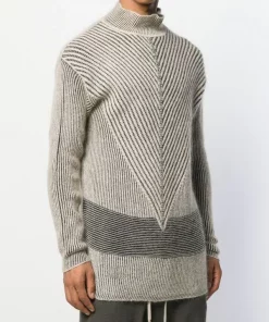 Rick Owens 9144 BLACK/BEIGE MEL. Pull Oversize En Maille Irrégulière Men Home -Rick Owens Soldes 14330691 20506777 600