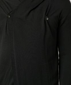 ( Nouvelle Collection ) Rick Owens BLACK Wool Drape Hooded Sweater Homme -Rick Owens Soldes 14346849 20797005 600