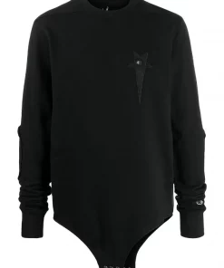 09 BLACK Sweat à Logo Brodé Rick Owens X Champion Homme