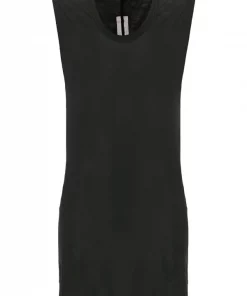 ( Nouvelle Collection ) Rick Owens 09 BLACK T-shirt à Ourlet Drapé Femme