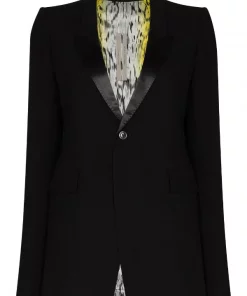 Rick Owens Blazer Droit Classique 0909L BLACK/BLACK ACID PRINT