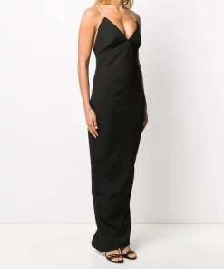 Rick Owens 09 BLACK Robe Ajustée à Dos Nu Femme -Rick Owens Soldes 14827601 24581678 600