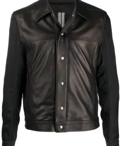 Rick Owens Veste Courte En Cuir 09 BLACK