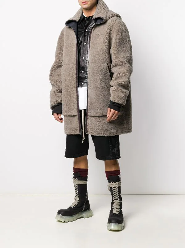 Rick Owens 9124 BLACK/DIRT Manteau Ample à Design Réversible Homme 4 Rick Owens 9124 BLACK/DIRT Manteau Ample à Design Réversible Homme – Image 2