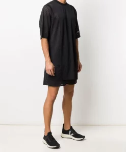 09 BLACK T-shirt Asymétrique Rick Owens X Champion Men Home -Rick Owens Soldes 15007242 24983818 600