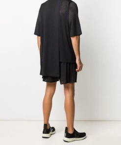 09 BLACK T-shirt Asymétrique Rick Owens X Champion Men Home -Rick Owens Soldes 15007242 24983819 600