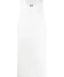 Rick Owens 110 CHALK WHITE Débardeur Ajusté à Coupe Longue Homme