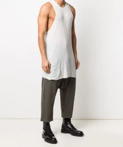 Rick Owens 110 CHALK WHITE Débardeur Ajusté à Coupe Longue Homme -Rick Owens Soldes 15007251 24995897 600