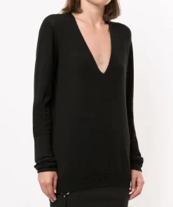 Rick Owens 09 Top En Maille Fine à Col V Femme -Rick Owens Soldes 15532291 27907032 600