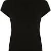 Rick Owens 09 BLACK T-shirt à Coupe Ajustée Femme -Rick Owens Soldes 15533984 27907033 600