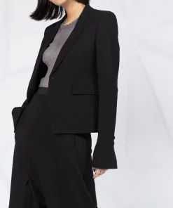 Rick Owens 09 BLACK Blazer Droit Classique Femme 12 Rick Owens 09 BLACK Blazer Droit Classique Femme -Rick Owens Soldes 15591473 28229415 600