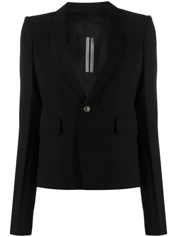 Rick Owens 09 BLACK Blazer Droit Classique Femme 3 Rick Owens 09 BLACK Blazer Droit Classique Femme