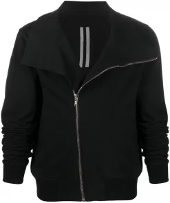 Rick Owens Veste à Fermeture Zippée Décalée 09 BLACK