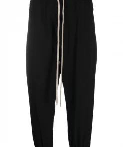 Rick Owens Pantalon Crop à Lien De Resserrage 09 BLACK