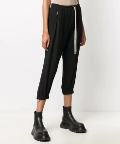 Rick Owens Pantalon Crop à Lien De Resserrage 09 BLACK -Rick Owens Soldes 15725293 28641276 600
