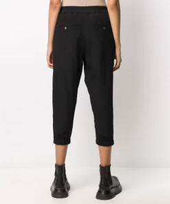Rick Owens Pantalon Crop à Lien De Resserrage 09 BLACK -Rick Owens Soldes 15725293 28641278 600