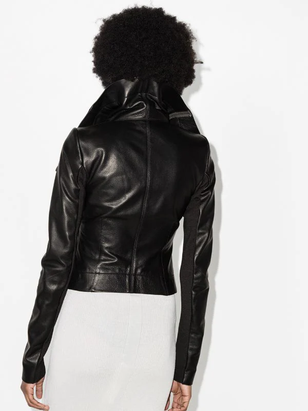 Rick Owens Veste De Moto En Cuir Femme 5 Rick Owens Veste De Moto En Cuir Femme – Image 3