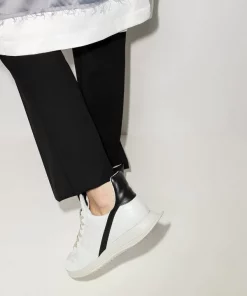 Rick Owens Baskets En Cuir 81961 DIRTY WHITE/BLACK/OYSTER -Rick Owens Soldes 15745560 32133185 600