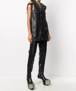 Rick Owens Gilet Texturé à Effet Usé Femme -Rick Owens Soldes 15908347 29741020 600