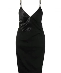 Rick Owens Robe Courte à Empiècements Contrastants 09 BLACK