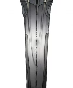 Rick Owens Robe Longue à Bords Contrastants Femme