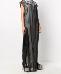 Rick Owens Robe Longue à Bords Contrastants Femme -Rick Owens Soldes 15974590 29790744 600