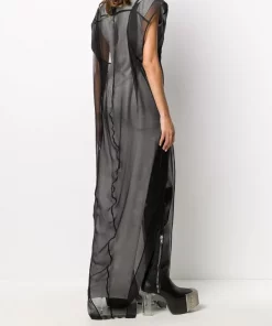 Rick Owens Robe Longue à Bords Contrastants Femme -Rick Owens Soldes 15974590 29790745 600