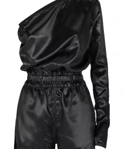 ( Runway ) Rick Owens 09 BLACK Combishort à Design à Une épaule Femme