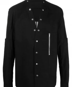 ( Nouvelle Collection ) Rick Owens 09 BLACK Chemise à Col V Homme