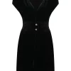 Rick Owens Robe Courte En Velours à Col V 09 BLACK 1 Rick Owens Robe Courte En Velours à Col V 09 BLACK -Rick Owens Soldes 16211344 30842322 600