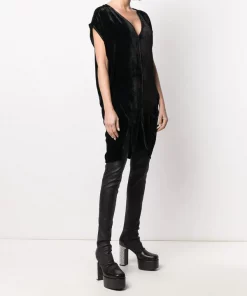 Rick Owens Robe Courte En Velours à Col V 09 BLACK 11 Rick Owens Robe Courte En Velours à Col V 09 BLACK -Rick Owens Soldes 16211344 30842324 600