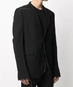 Rick Owens 908 BLACK/ PEARL Blazer à Revers étroit Homme -Rick Owens Soldes 16294686 31454869 600