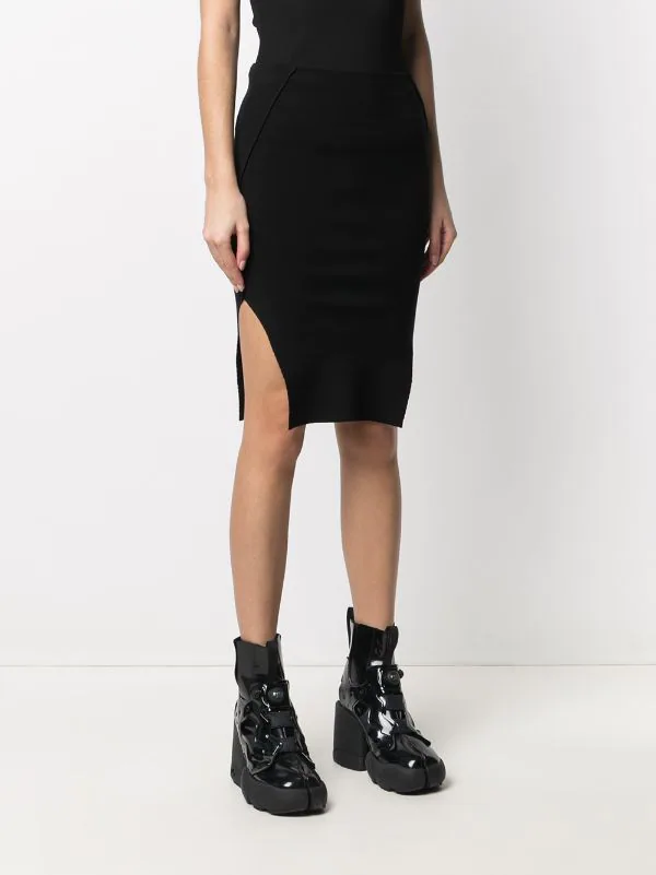 Rick Owens Jupe Crayon à Fente Latérale 09 BLACK 5 Rick Owens Jupe Crayon à Fente Latérale 09 BLACK – Image 3