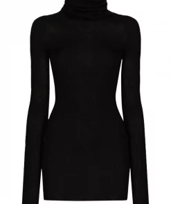 Rick Owens Pull Nervuré à Col Roulé Femme