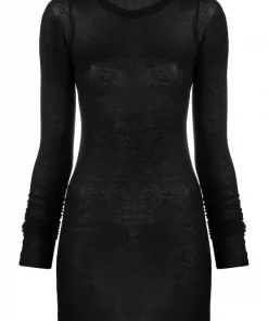 Rick Owens T-shirt Nervuré à Manches Longues Femme