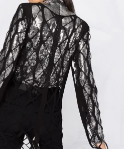 Rick Owens 09 BLACK Pull En Maille Ajourée Femme -Rick Owens Soldes 16338996 31361667 600