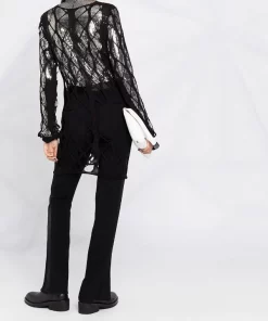 Rick Owens 09 BLACK Pull En Maille Ajourée Femme -Rick Owens Soldes 16338996 31363795 600