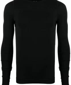Rick Owens T-shirt Ajusté à Manches Longues 09 BLACK