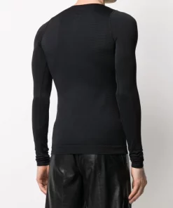 Rick Owens T-shirt Ajusté à Manches Longues 09 BLACK -Rick Owens Soldes 16350195 31420190 600