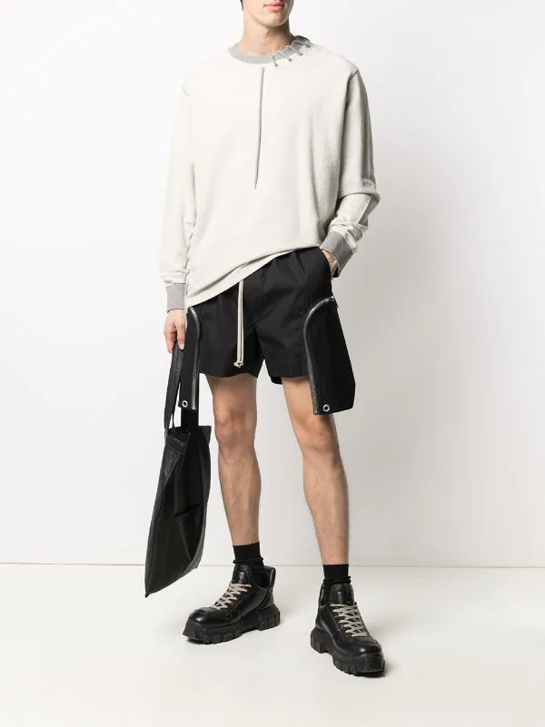 Rick Owens 09 BLACK Short à Détails D’œillets Homme 4 Rick Owens 09 BLACK Short à Détails D’œillets Homme – Image 2